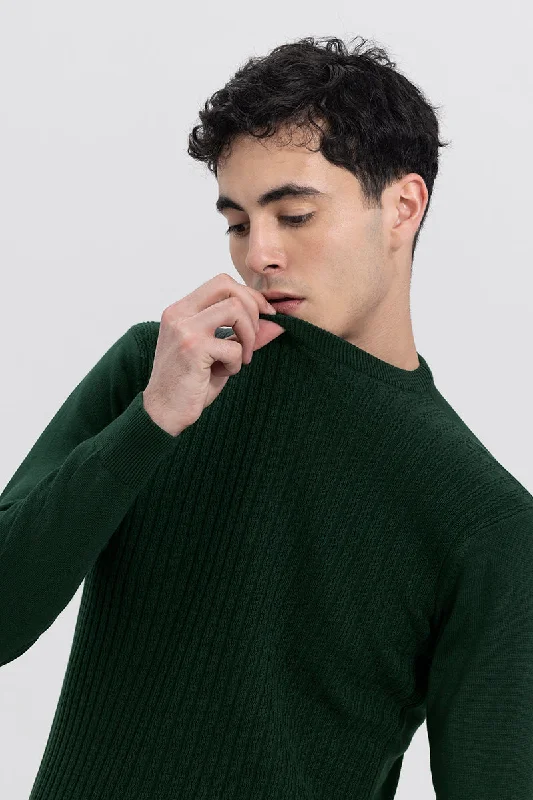 Weekend Specials to Snag Cordial Green Ribbed Sweater