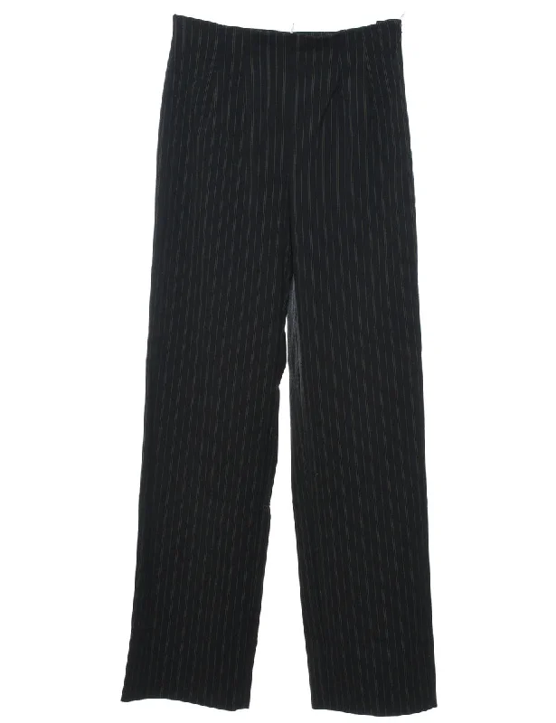 Limited Edition Worthington Black Pinstriped Trousers - W25 L31