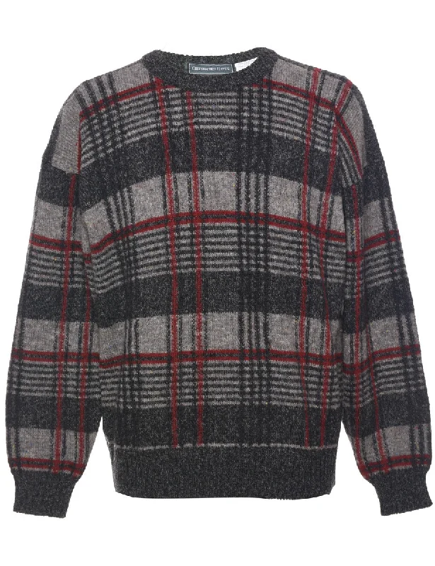 Weekend Bargains Await You Wool Checked Jumper - L