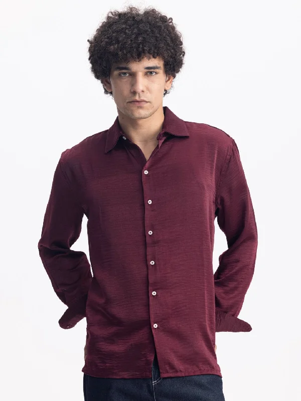 Exclusive Access Maroon Plain Casual Shirt