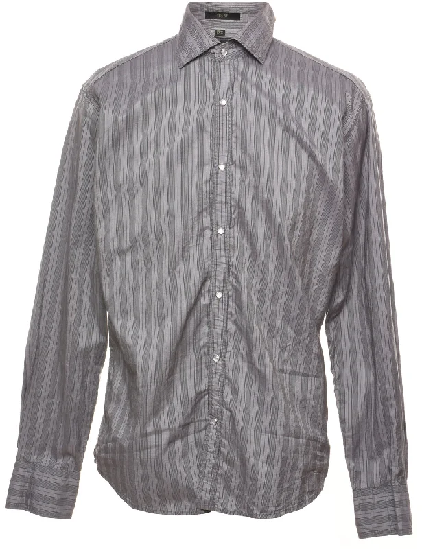 Limited Availability Van Heusen Grey Classic Western Shirt - L