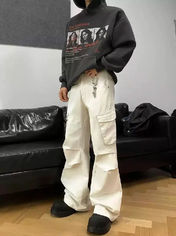 Act Now Knee-Pleated Bootcut Cargo Pants