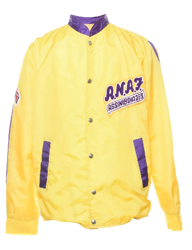 Special Buy Yellow & Purple Vintage Varsity Jacket - M