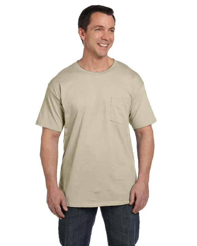 Sneak Peek Sale Hanes Beefy-T Pocket T-Shirt | Sand
