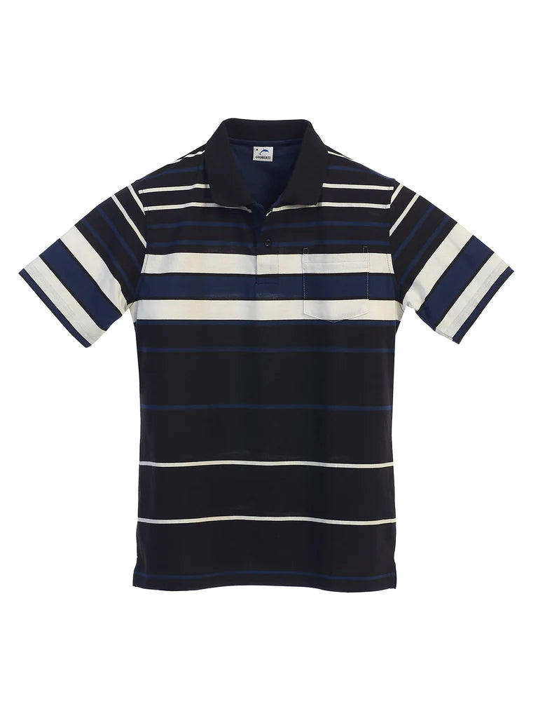 Big Savings Mens Striped Polo Shirt With Pocket - Yarn Dye