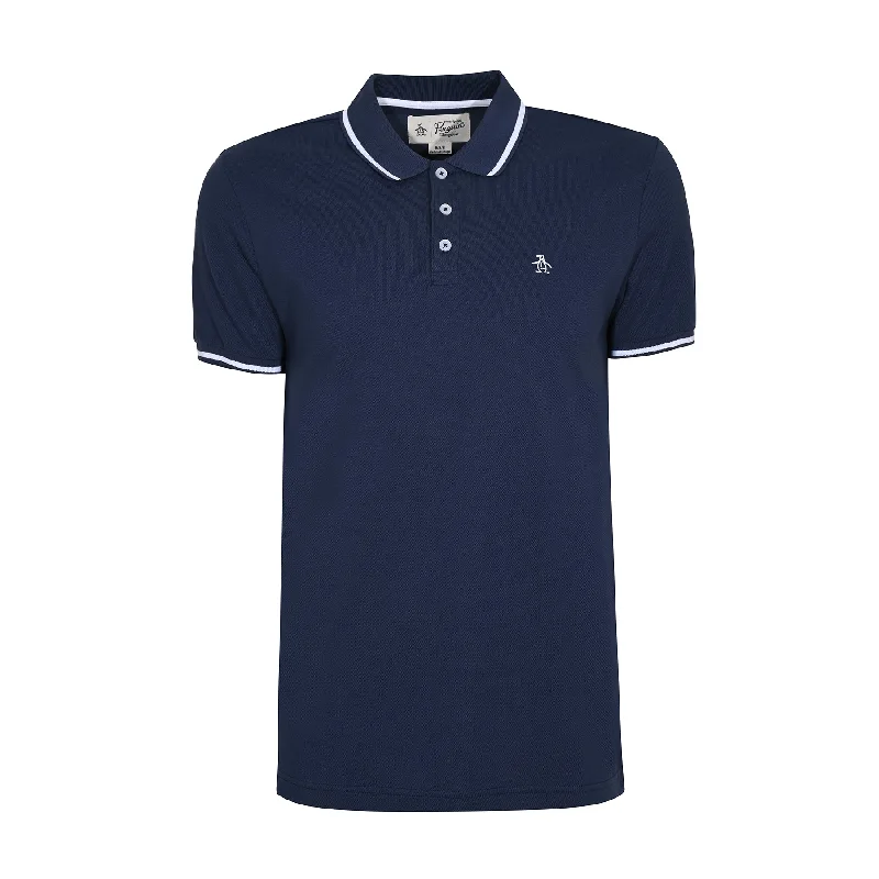Weekend Flash Sale Tipped Pique Polo Shirt In Medieval Blue