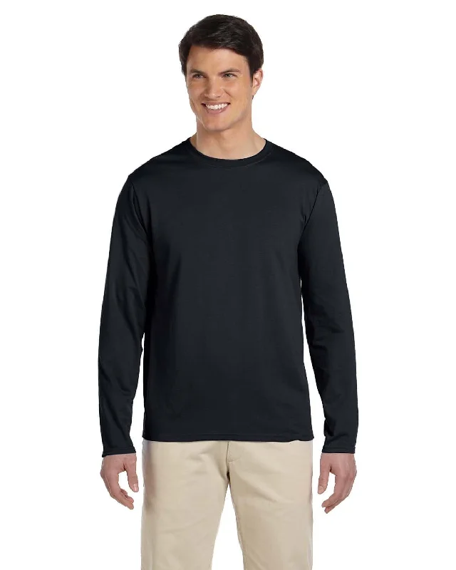 Super Bargain Gildan SoftStyle Long Sleeve T-Shirt | Black