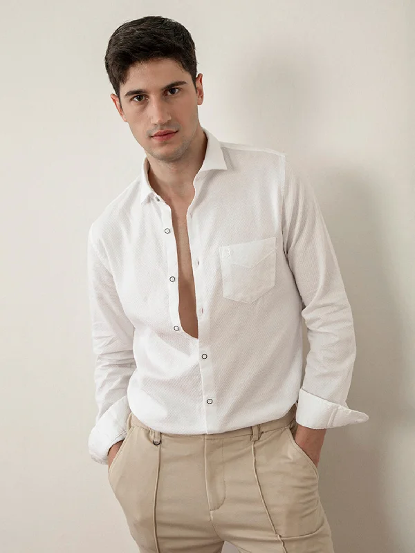 Last Chance White Plain Cotton Shirt
