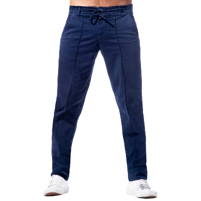 Overstock Clearance Chino Pants w/ Drawstring Waist - Navy