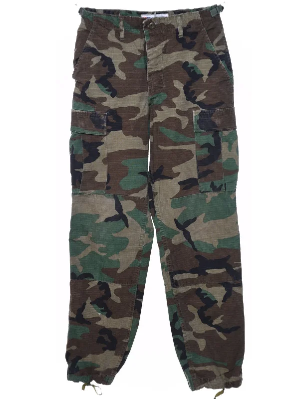 Weekend Bargains to Relish U.S Woodland Camouflage Design Cargo Trousers - W28 L32