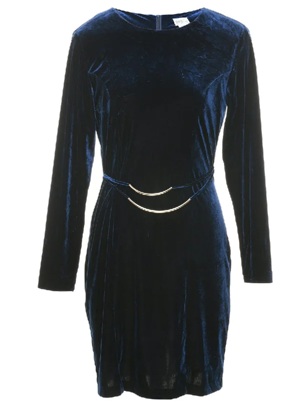Quick Sale Velvet Navy Evening Dress - M