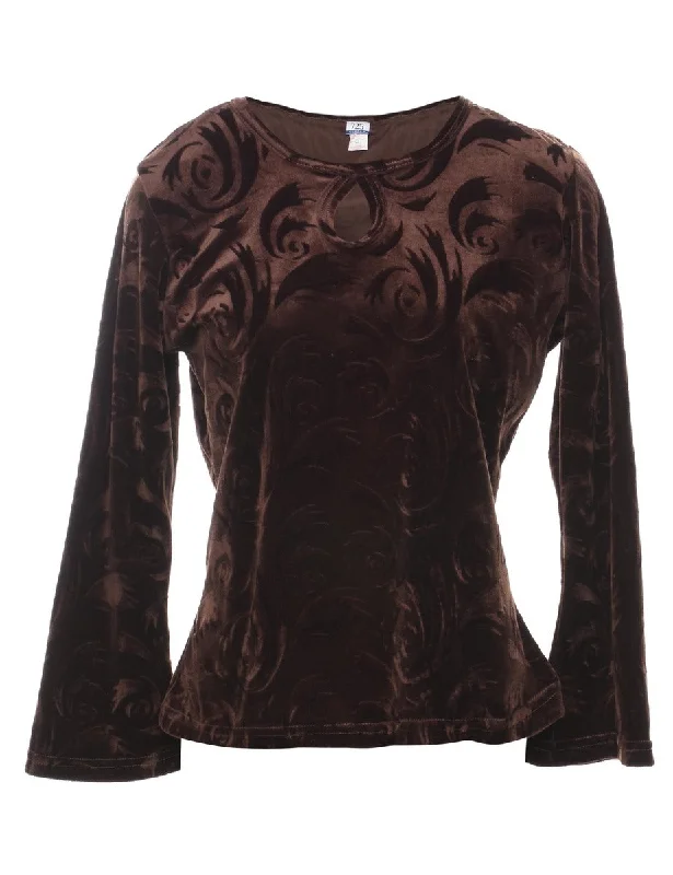 Bonus Savings Velvet Fabric Evening Top - M