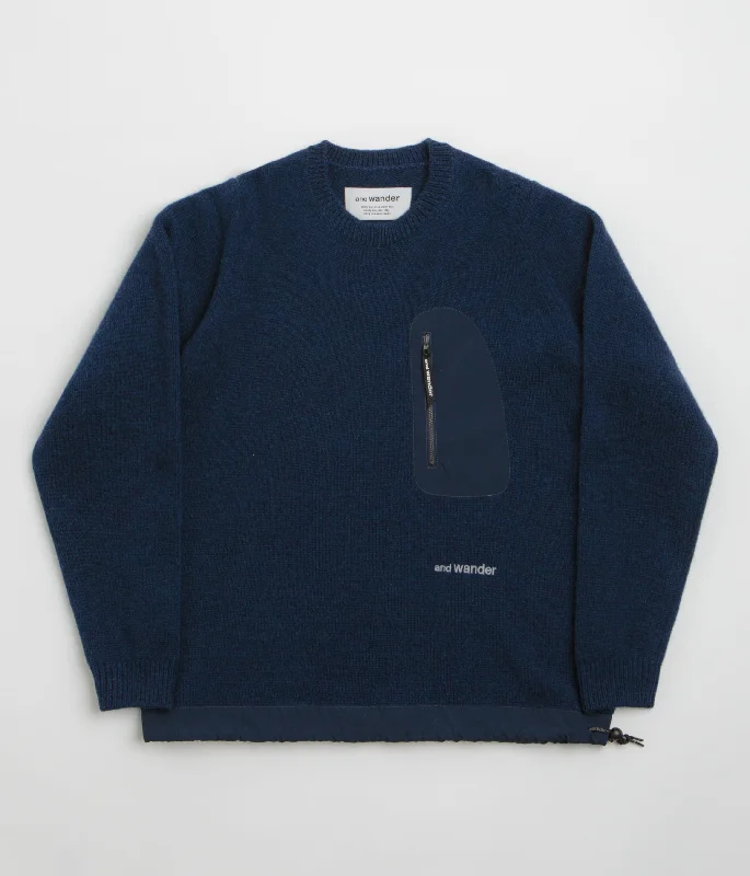 Weekend Shopping Bliss and wander Shetland Wool Sweatshirt - Blue