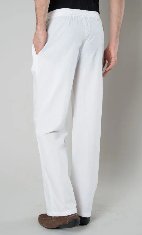 Weekend Shopping Bliss White Men's Cotton Pants