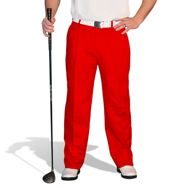 Mega Sale Golf Knickers: Mens 'Par 4' Cotton/Ramie Golf Trousers - Red