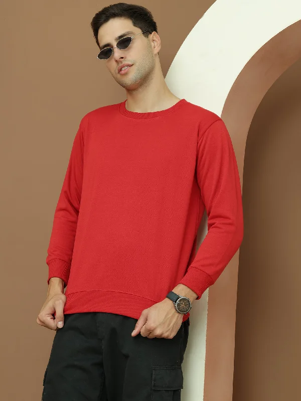 Epic Deals VimaL Jonney Regular Fit Maroon Solid Sweatshirt For Men