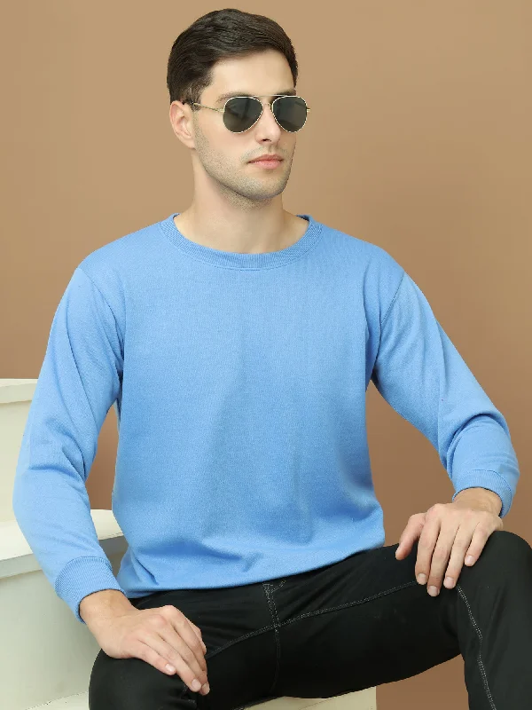 Year-End Deals VimaL Jonney Regular Fit Blue Solid Sweatshirt For Men