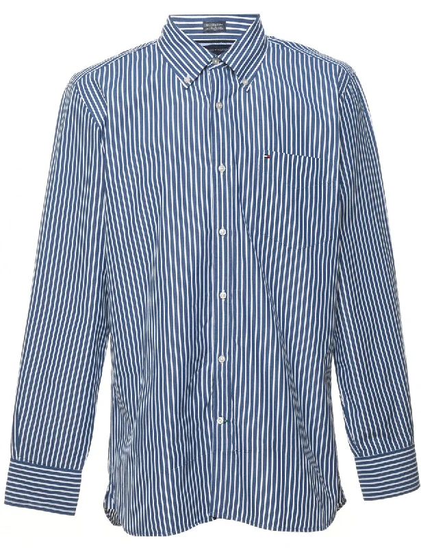 Huge Savings Tommy Hilfiger Navy & White Striped Shirt - L