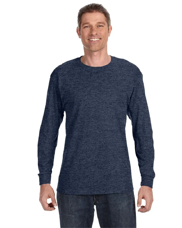 Instant Savings Jerzees DRI-POWER ACTIVE Long Sleeve T-Shirt | Vint Hthr Navy