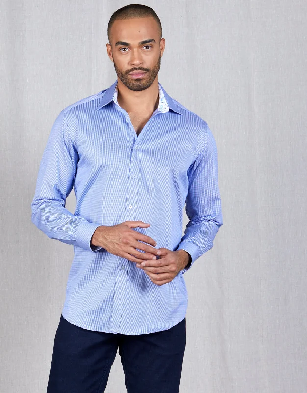 Price Drop Barbican Blue Microdesign Smart Casual Shirt