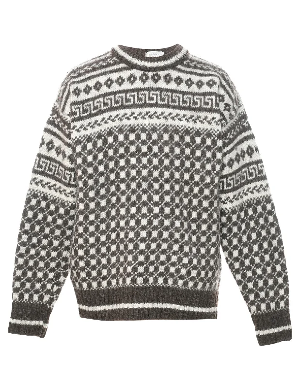 Weekend Savings Spree Wool Brown Jumper - M