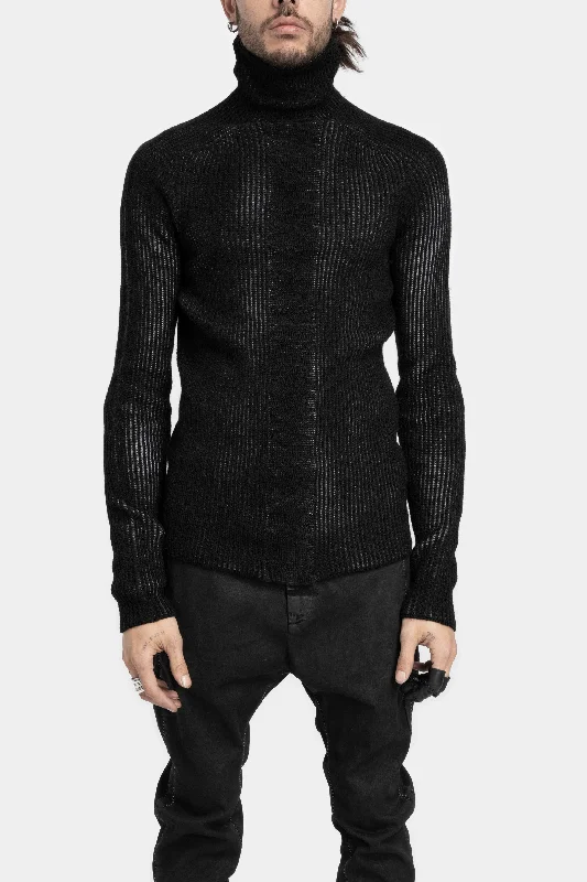 Weekend Deal Ribbed wool knit high neck sweater