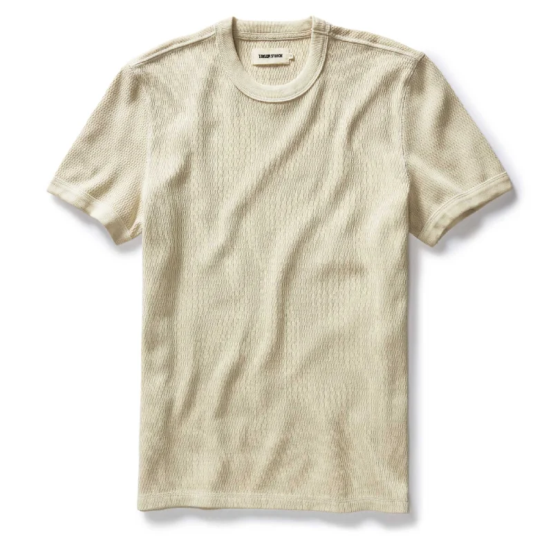 Online Only The Organic Cotton Short Sleeve Crew in Vintage White Waffle