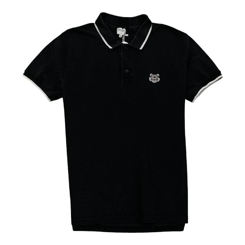 Weekend Specials to Relish Men's Embroidered Tiger Polo Shirt Black Size L
