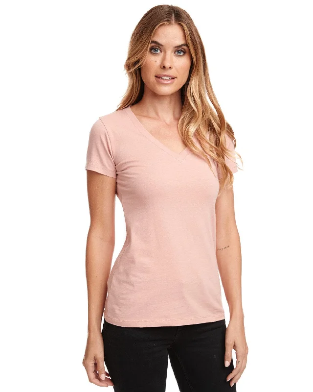 Overstock Clearance Next Level Ladies Ideal V-Neck Tee | Desert Pink