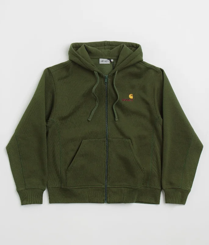 Seasonal Sale Carhartt American Script Hooded Jacket - Tarragon