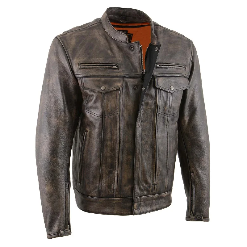 Deep Savings Milwaukee Leather MLM1508 Men's Distressed Brown Premium Leather Motorcycle Rider Jacket Deep Savings Milwaukee Leather MLM1508 Men's Distressed Brown Premium Leather Motorcycle Rider Jacket