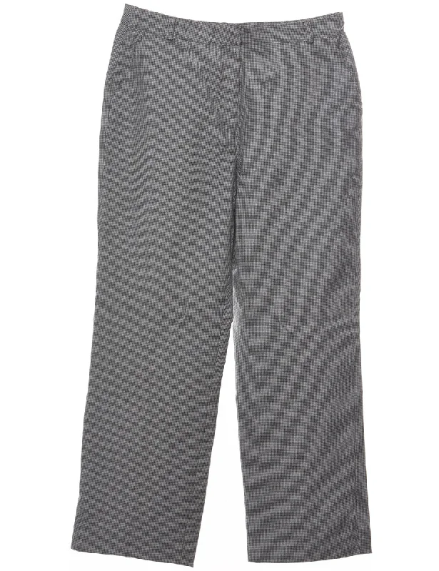 Can't Miss Wool Patterned Grey Trousers - W30 L28