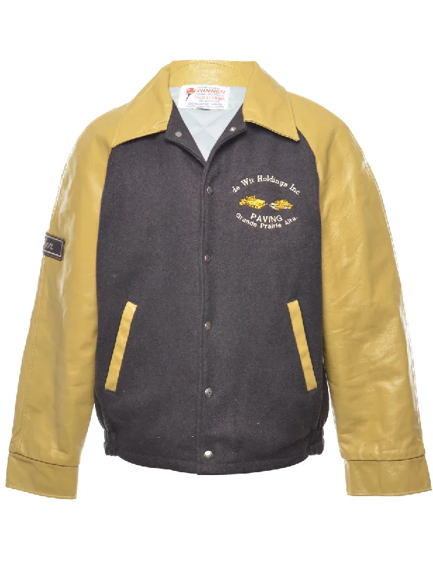 Weekend Deals That Sparkle Two-Tone Paving Company Varsity Jacket - L