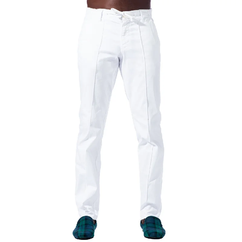 Exclusive Weekend Offers Inside Chino Pants w/ Drawstring Waist - White