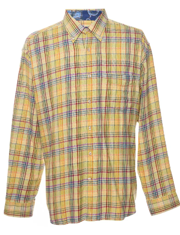 Super Discount Yellow Checked Shirt - XL