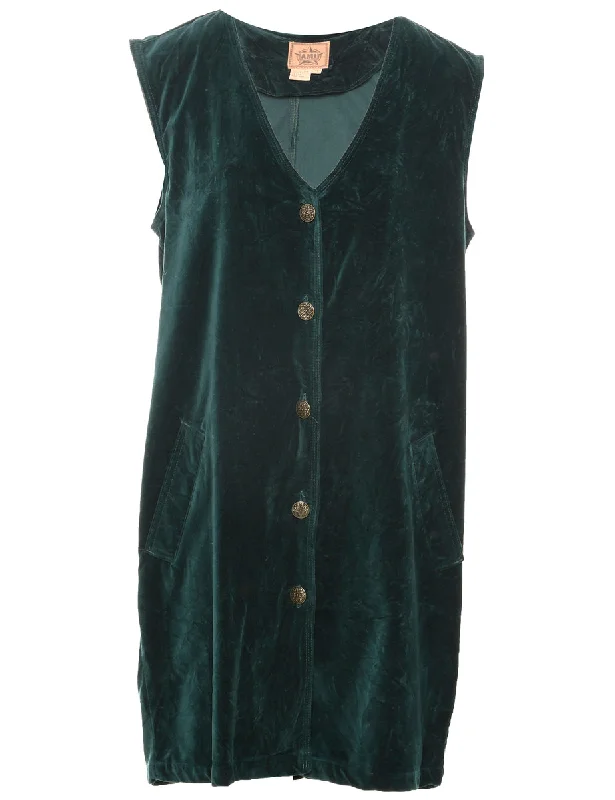 Blowout Sale Velvet Dark Green Dress - M