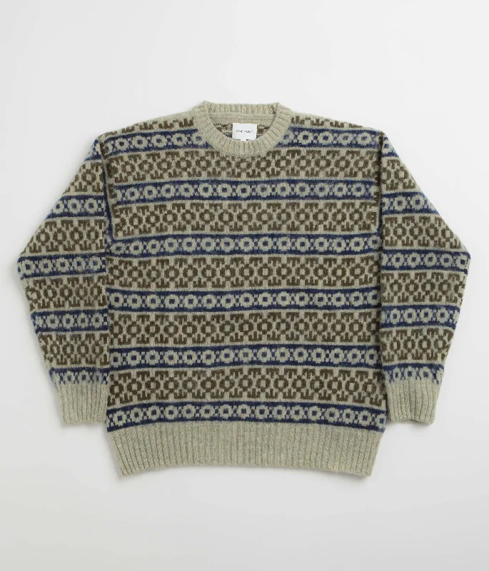 Price Slash Norse Projects Jonas Scottish Lambswool Fair Isle Sweatshirt - Elm
