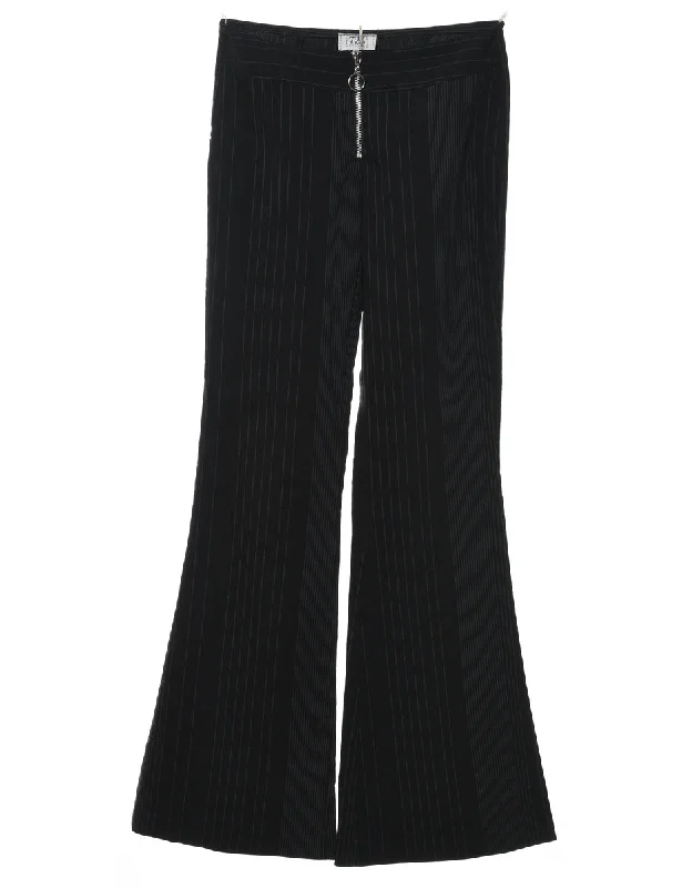 Don't Delay Wide Leg Pinstriped Trousers - W26 L32