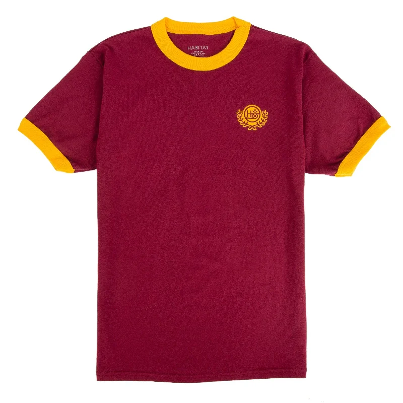 Weekend Bargains to Indulge In Coat of Arms Ringer T-Shirt Maroon