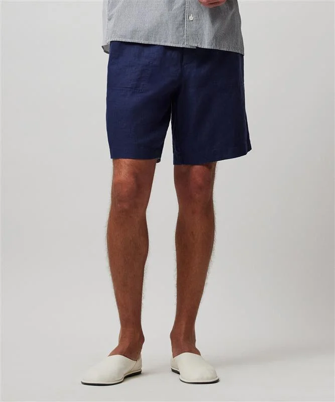 Weekend Specials to Enjoy Linen Pull-On Shorts - Ink
