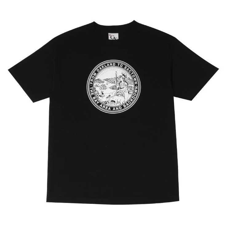 Weekend Steals Await Mens Cali State Seal T-Shirt Black