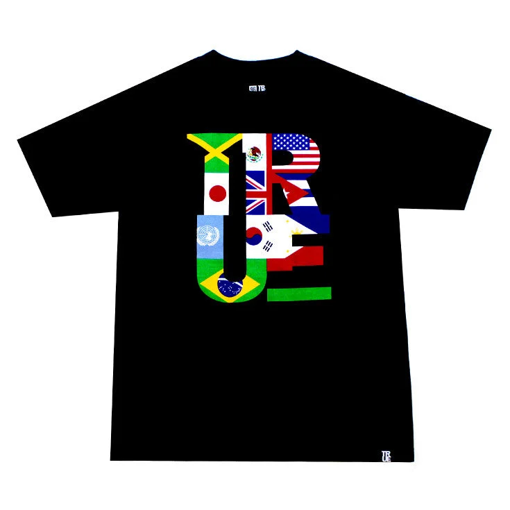 Super Bargain True Mens Nations T-Shirt Black