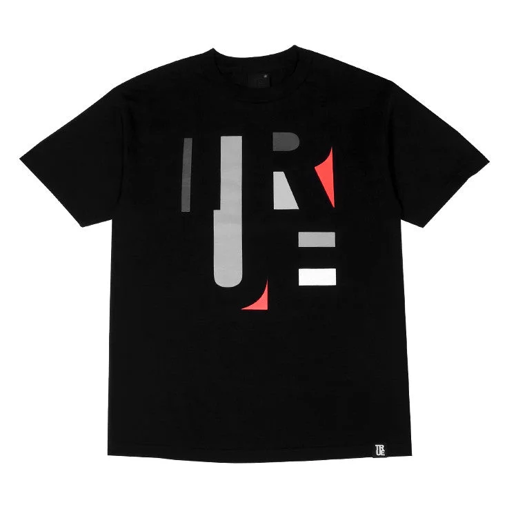 New Deal Mens True Abstract T-Shirt Black