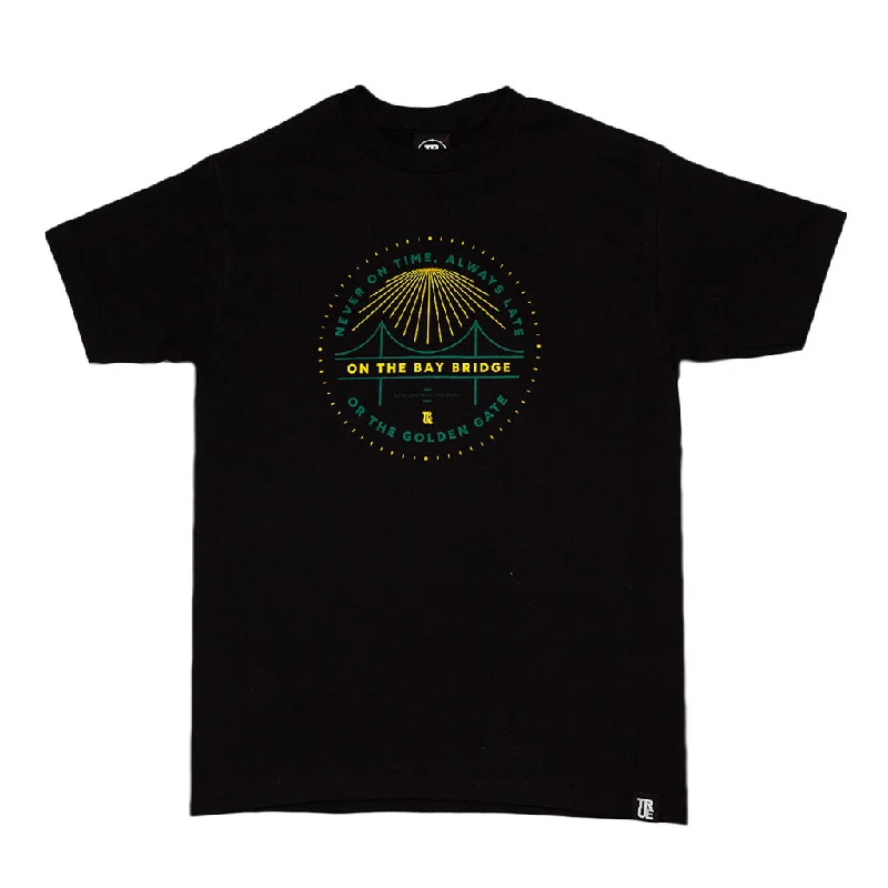 Shop and Save Men's True Always Late T-Shirt Black/Green