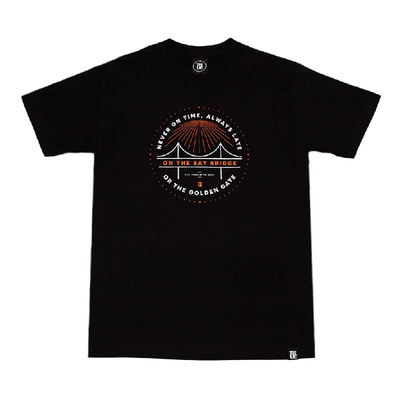 Quick Sale Men's True Always Late T-Shirt Black/Orange