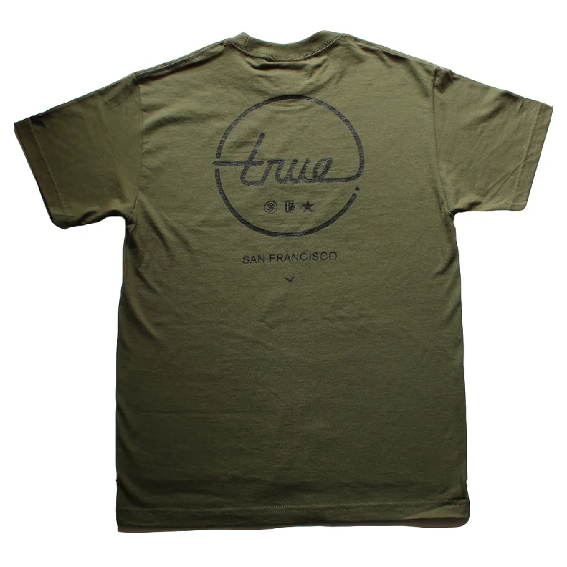 Unbeatable Deal Mens True Circle Darkside T-Shirt Olive