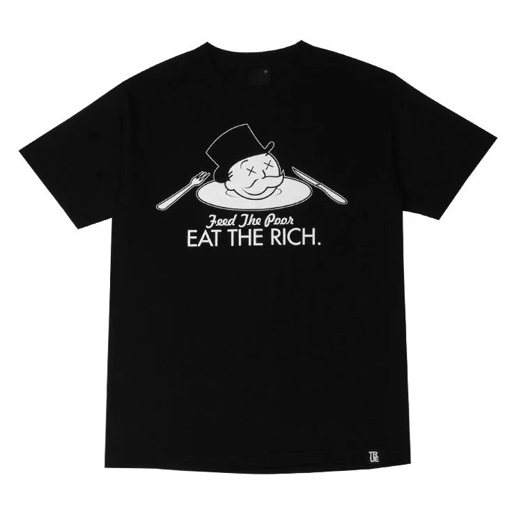 Weekend Bargains Galore Mens True Eat The Rich T-Shirt Black