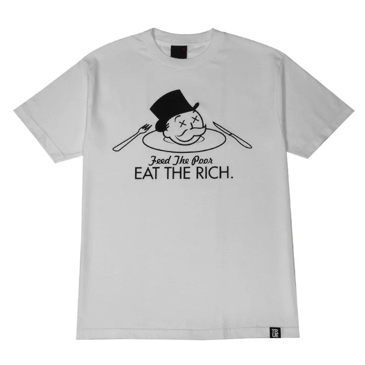 Weekend Specials Just for You Mens True Eat The Rich T-Shirt White
