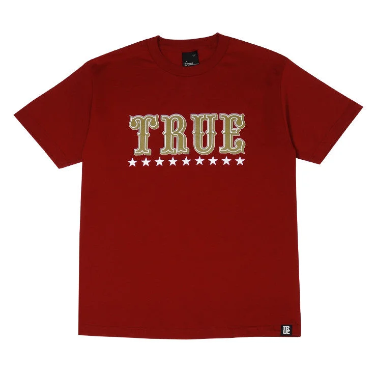 Hurry In Mens True Gold Rush T-Shirt Red