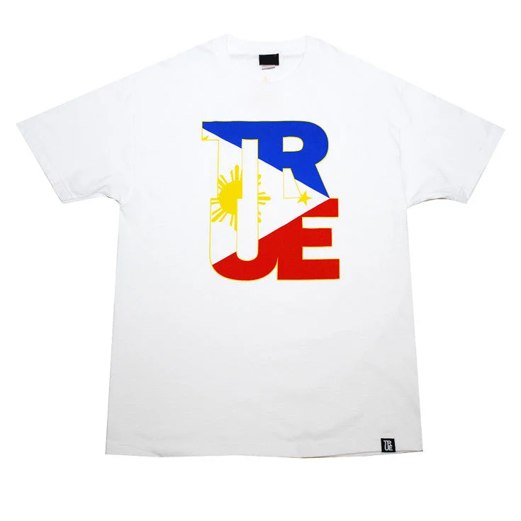 Deep Discounts Mens True Logo Fill Pinoy T-Shirt White
